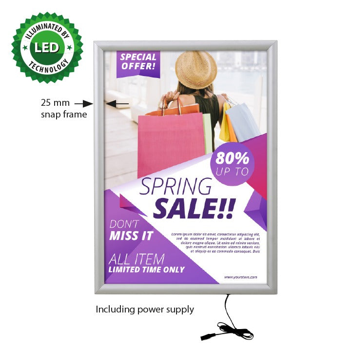 Buy Max Ledbox 25 mm İnce Işıklı Reklam Panosu Lightbox A1 A2 A3 A4