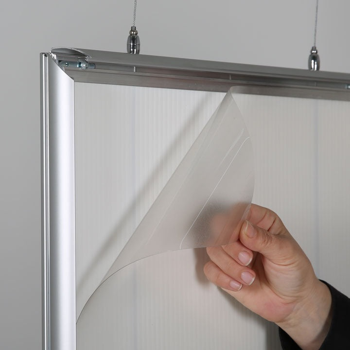 Çift Taraflı Germe Tavan Poster Çerçevesi 25 mm Asma Vitrin Çerçeve