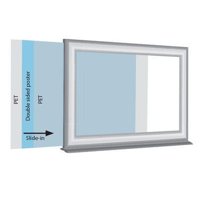 Set Üstü Sürgülü Çift Taraflı Yatay Poster Çerçevesi 25 mm A3 A4