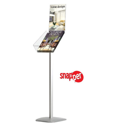 Dekoratif Broşür Standı Logolu Alüminyum Akrilik Raflı Föylük A4