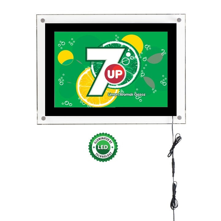 AcryLed Duvara Monte Akrilik Led Işıklı Menü Panosu A2 A3 A4
