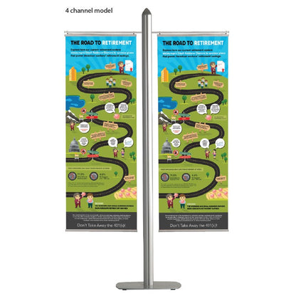 Leaflet Banner Alüminyum Yuvarlak Asma Poster Tutucu Tavan Standı