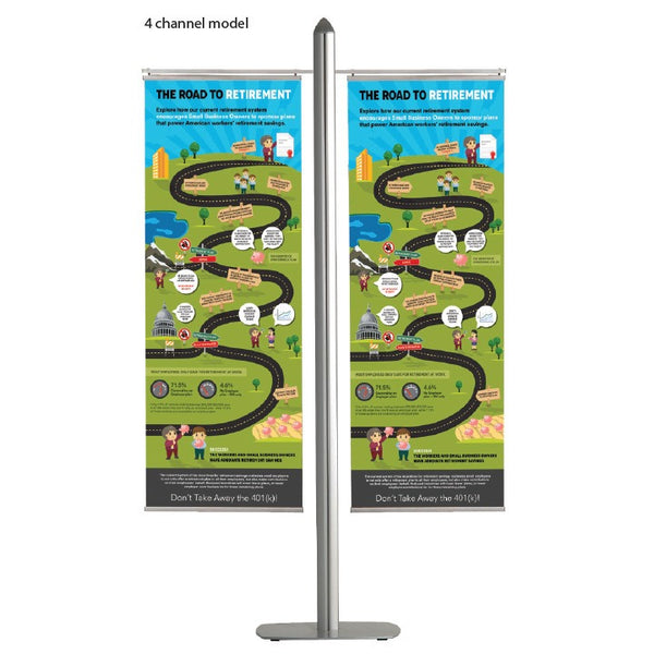 Leaflet Banner Alüminyum Yuvarlak Asma Poster Tutucu Tavan Standı