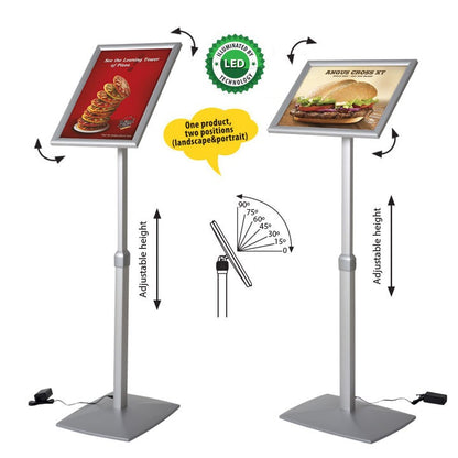 Led Işıklı Flexi Menü Panosu Ayarlanabilir Restoran Kafe Standı