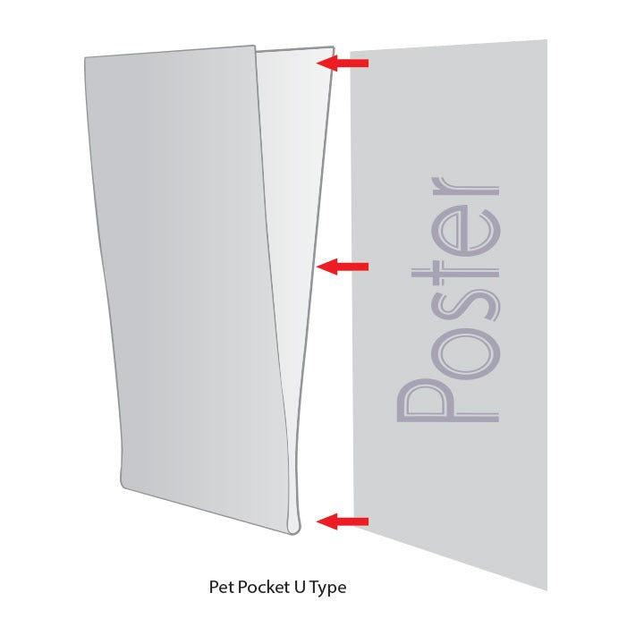 Pet Cep U C D Tipi Şeffaf Poster Cebi Föylük Tutucu A2 A3 A4 A5 A6