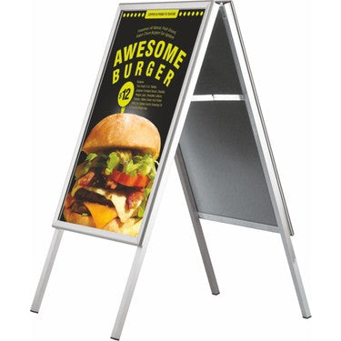 Sürgülü A Pano Çift Yüzlü Kaldırım Reklam Panosu Alüminyum A1 B1