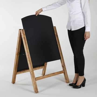 Timber Board Ahşap Dış Mekan Kara Tahta Kayın Ağacı Menü Panosu