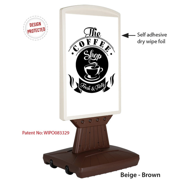 Master Sign Board Kahverengi Krem Kaldırım Reklam Panosu HDPE Folyo Uygulanabilir A2