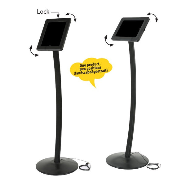Universal Curved Tablet Standı Kavisli Ayaklı Alüminyum Teşhir Standı